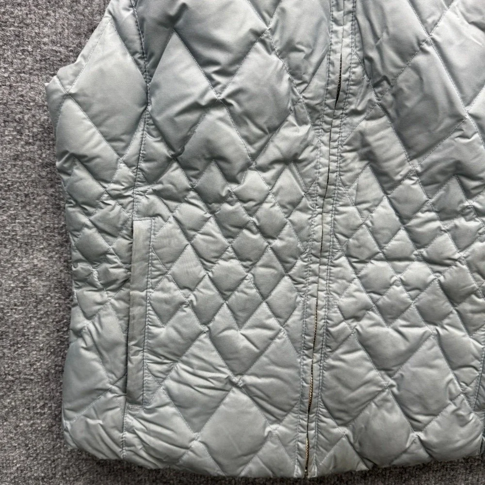 Eddie Bauer Premium Goose Down Vest Womens S Gray‎ Quilted Full Zip Outdoor